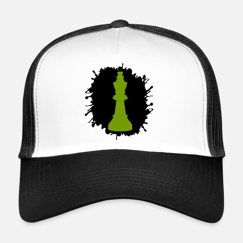 Splatter Chess King - Trucker Cap - white/black