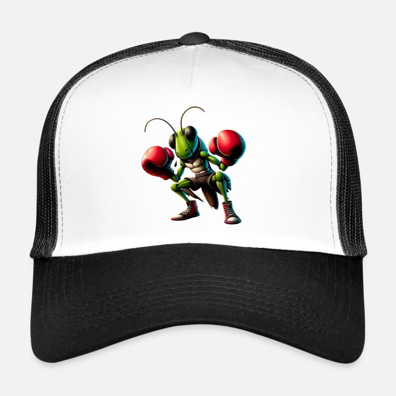 Grasshopper is looking for a boxing match - Trucker Cap - white/black