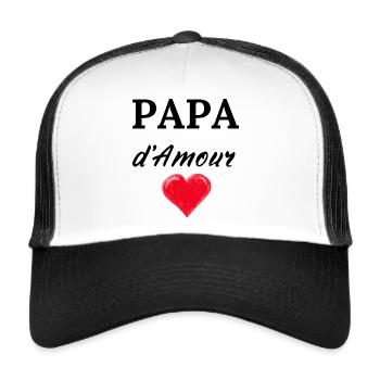 PAPA d'Amour - Casquette trucker  - blanc/noir - Devant