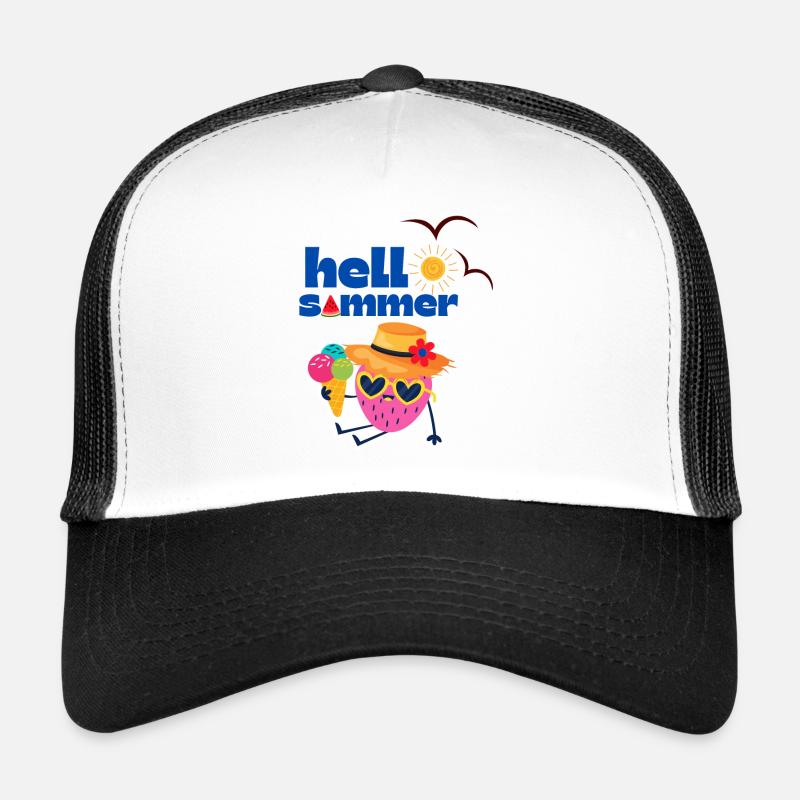 Fraises d’été et crème glacée dessin animé Casquette trucker 