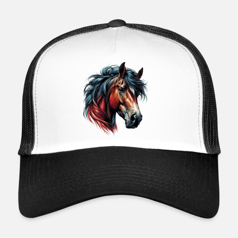 Cheval - Casquette trucker - blanc/noir