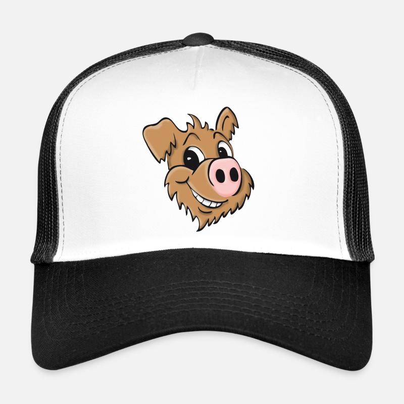 Schweinehund- lächelnd - Trucker Cap - Weiß/Schwarz
