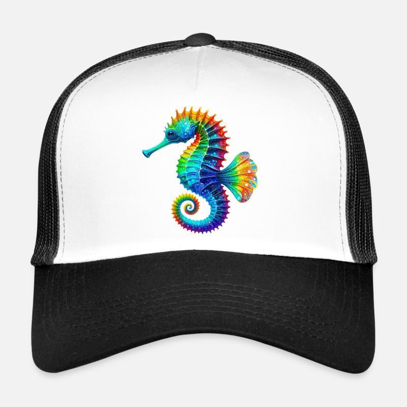 Seepferdchen - Trucker Cap - Weiß/Schwarz