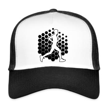 Jogging, Fitness, Course Femme, Course à pied, Cross Country - Casquette trucker  - blanc/noir - Devant
