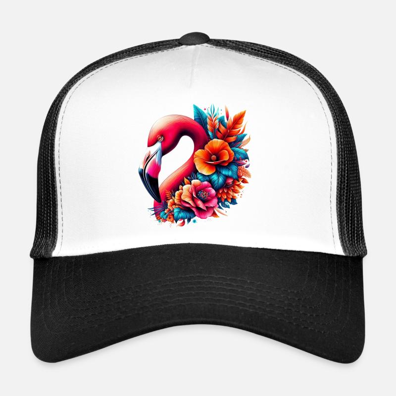 Flamingo - Trucker Cap - Weiß/Schwarz