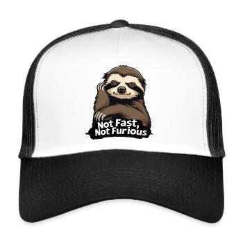 Sloth Not Fast Not Furious - Trucker Cap - white/black - Front