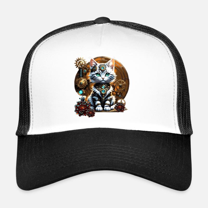 Un mignon petit chaton de style steampunk Casquette trucker 