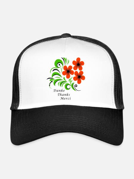 Thank you Thanks Merci - Casquette trucker  - blanc/noir - Devant