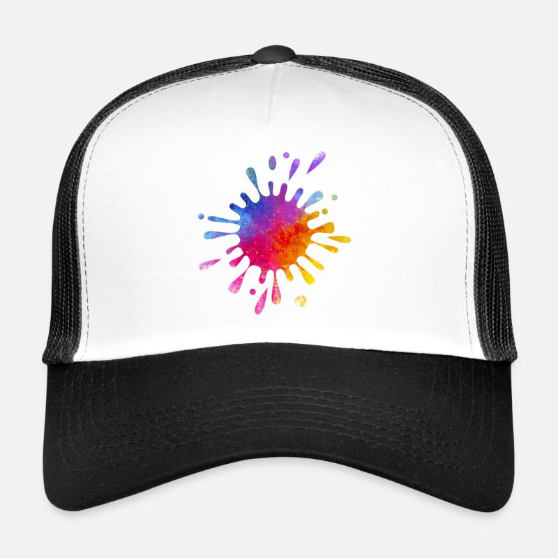 Éclaboussure de couleur colorée - Aquarelle dégradée Casquette trucker 