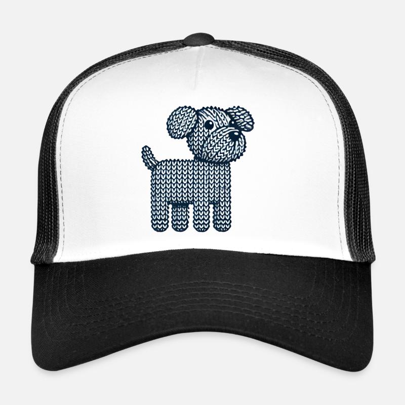 Strick Hund - Trucker Cap - Weiß/Schwarz