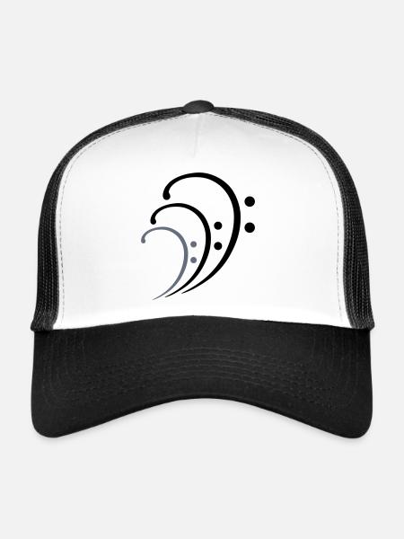 3 Clé de Musique de Fa Trois Notes de Musique Notes de Musique - Casquette trucker  - blanc/noir - Devant