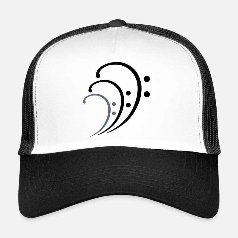 3 Clé de Musique de Fa Trois Notes de Musique Notes de Musique Casquette trucker 