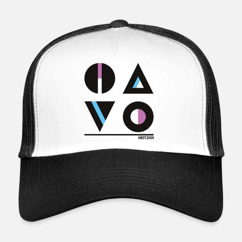 Abstract Geometry Design - Stylish Fashion - Trucker Cap - white/black