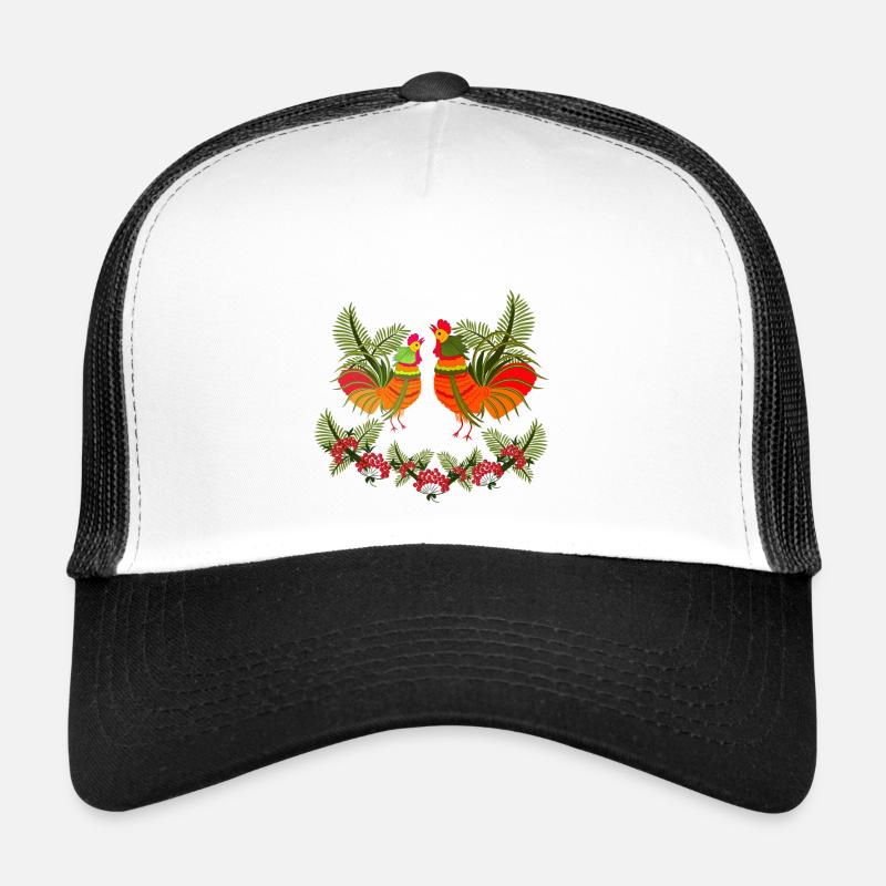 Hahn mit Henne - Trucker Cap - Weiß/Schwarz