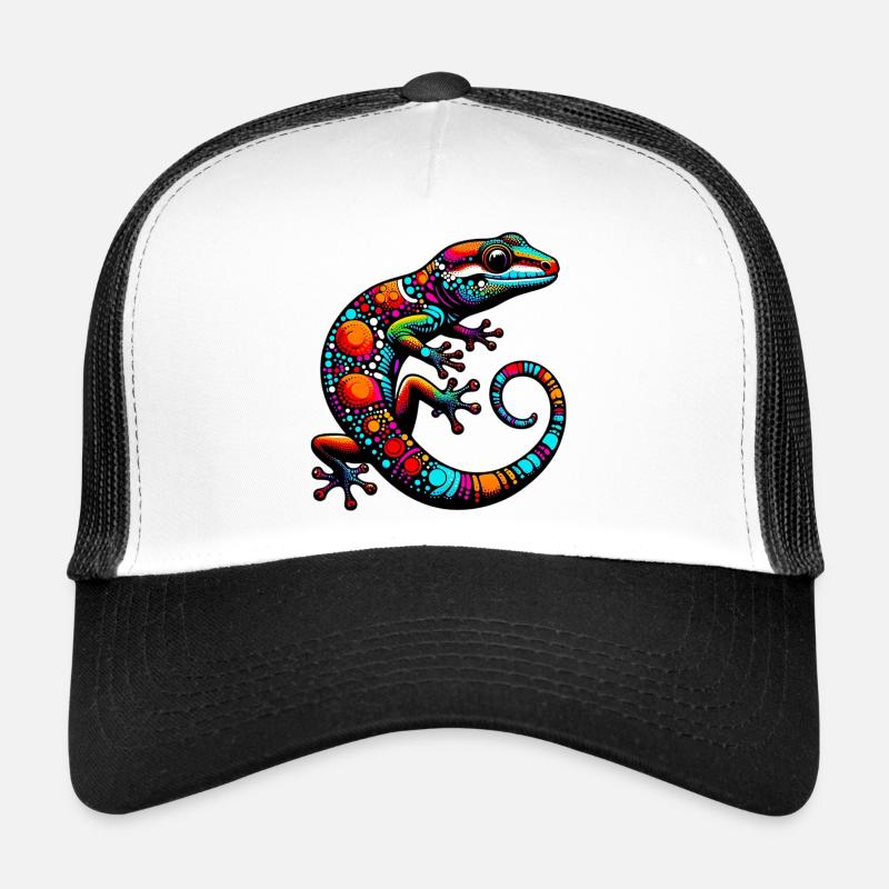 Gecko - Trucker Cap - Weiß/Schwarz