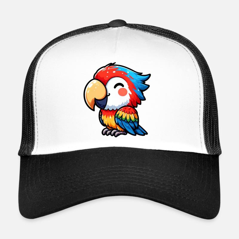 Perroquet - Casquette trucker  - blanc/noir