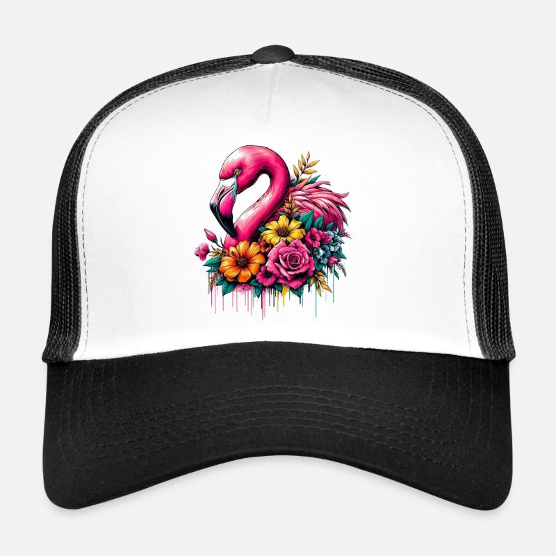 Flamingo - Trucker Cap - Weiß/Schwarz