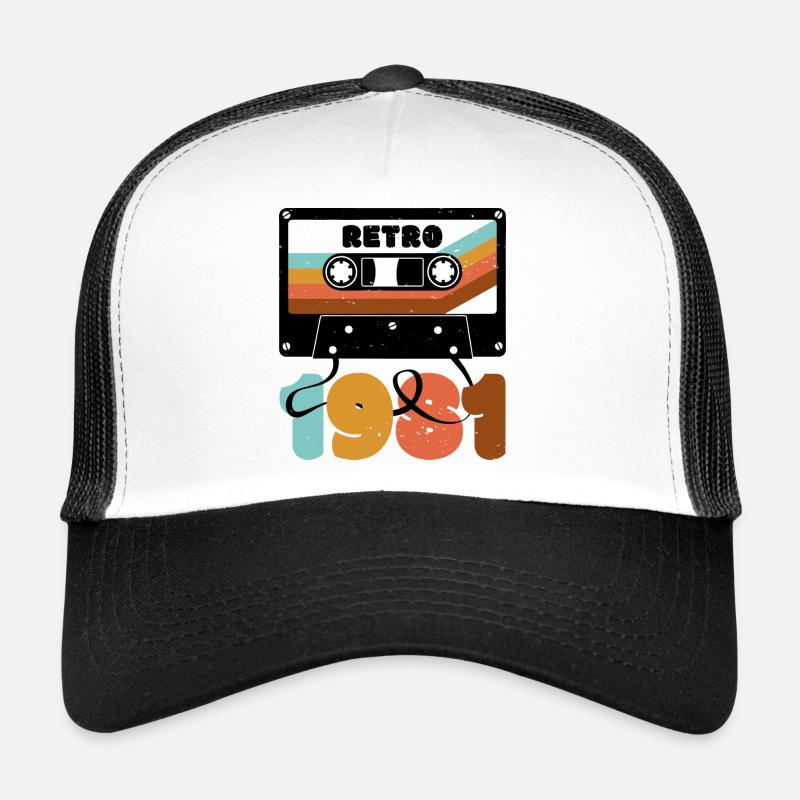 Retro Rainbow 80er Jahre Kassette Text Trucker Cap