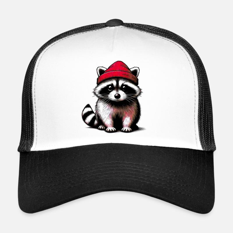 Waschbär - Trucker Cap - Weiß/Schwarz