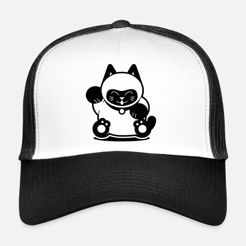 Chat de Siam - Casquette trucker  - blanc/noir