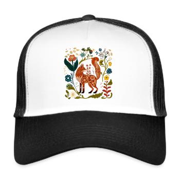 Fox Goblincore Aesthetic Scandinavian Folklore - Trucker Cap - white/black - Front