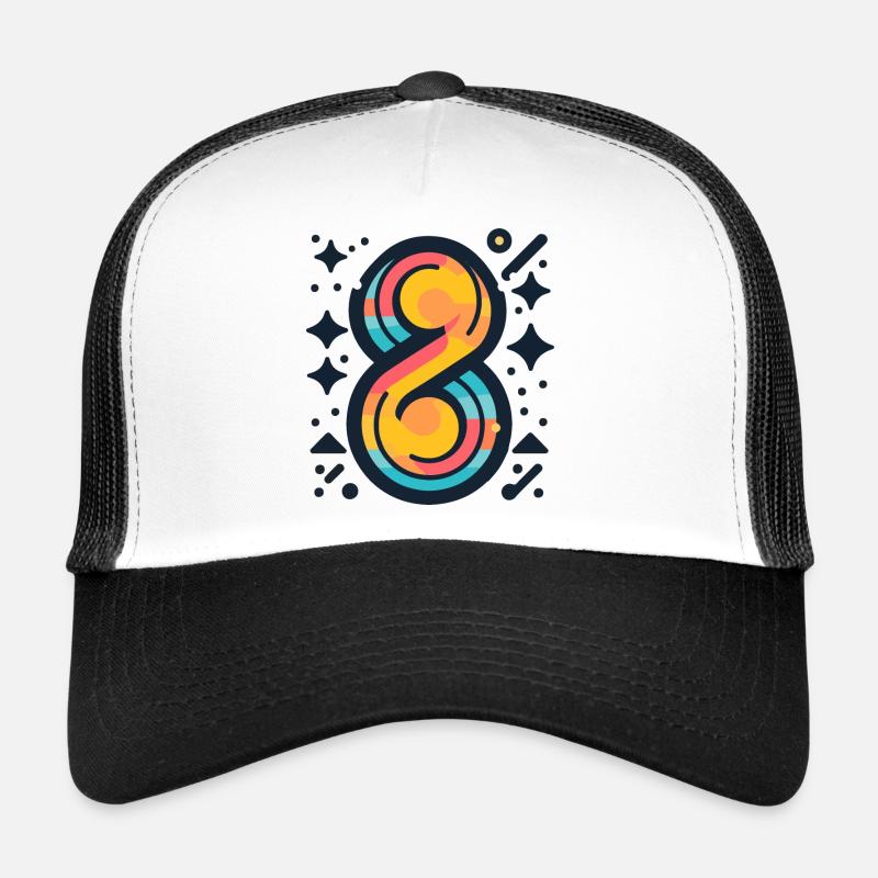 Colored Number Eight Trucker Cap