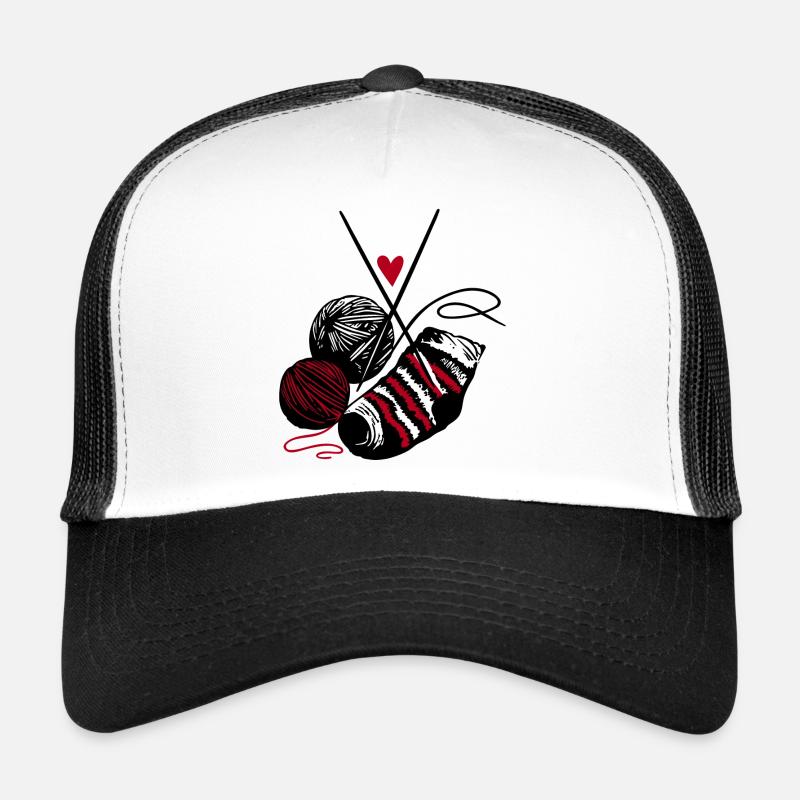 Wool, Knitting Needles and Hearts – Handmade Fan Trucker Cap
