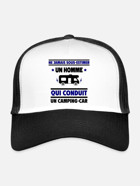 Ne sous-estimez qui conduit un camping-car - Casquette trucker  - blanc/noir