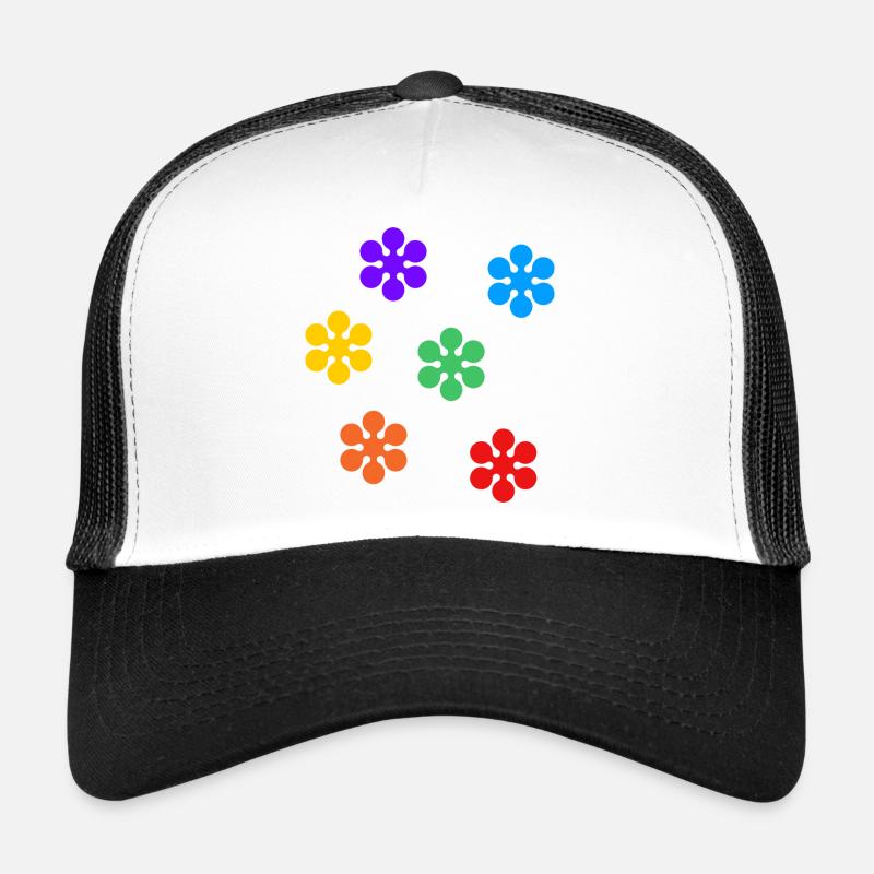 Regenbogenblumen subtile Gay Pride - Trucker Cap - Weiß/Schwarz
