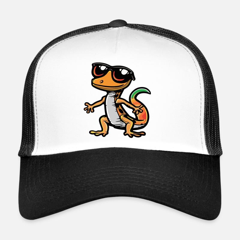 Lizard Comic Cool - Trucker Cap - white/black