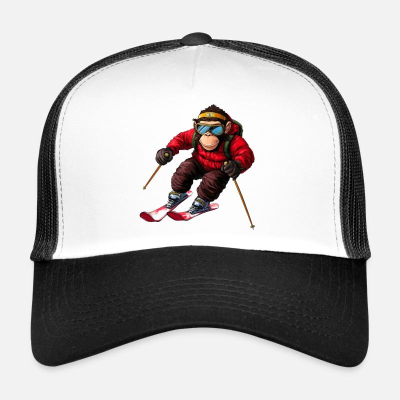 Ski Monkey - Trucker Cap - white/black