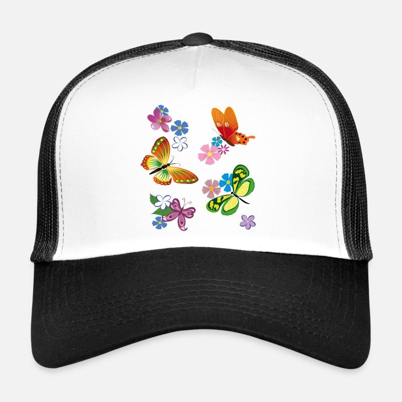 Fleurs, Fleurs, Papillon Casquette trucker 