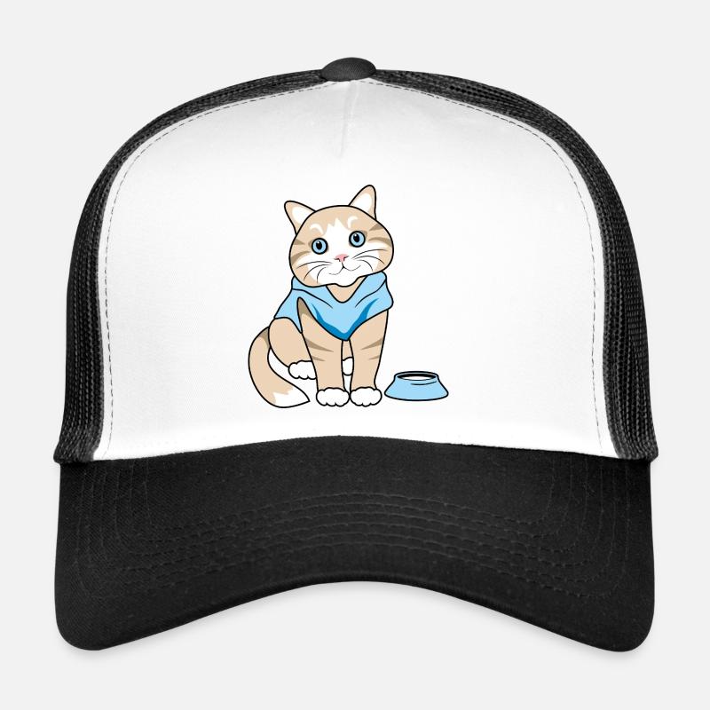 Chat mignon avec bol Casquette trucker 