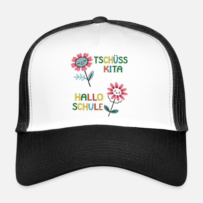 Tschüss Kita Hallo Schule - Trucker Cap - Weiß/Schwarz