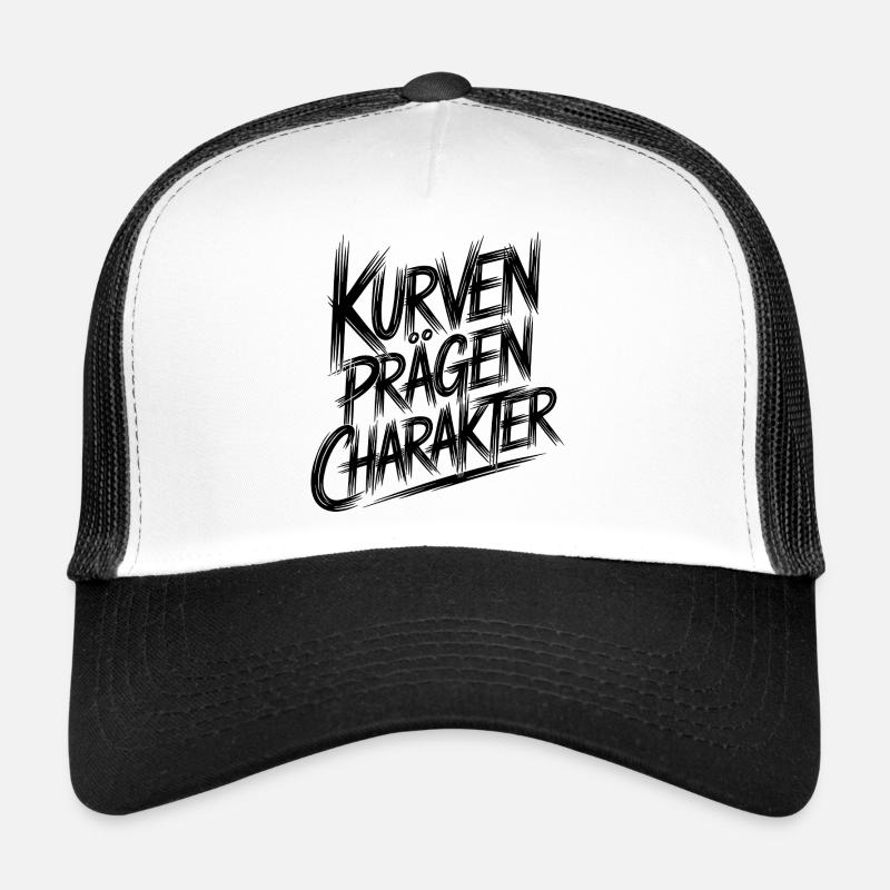 Kurven praegen Charakter - Trucker Cap - Weiß/Schwarz