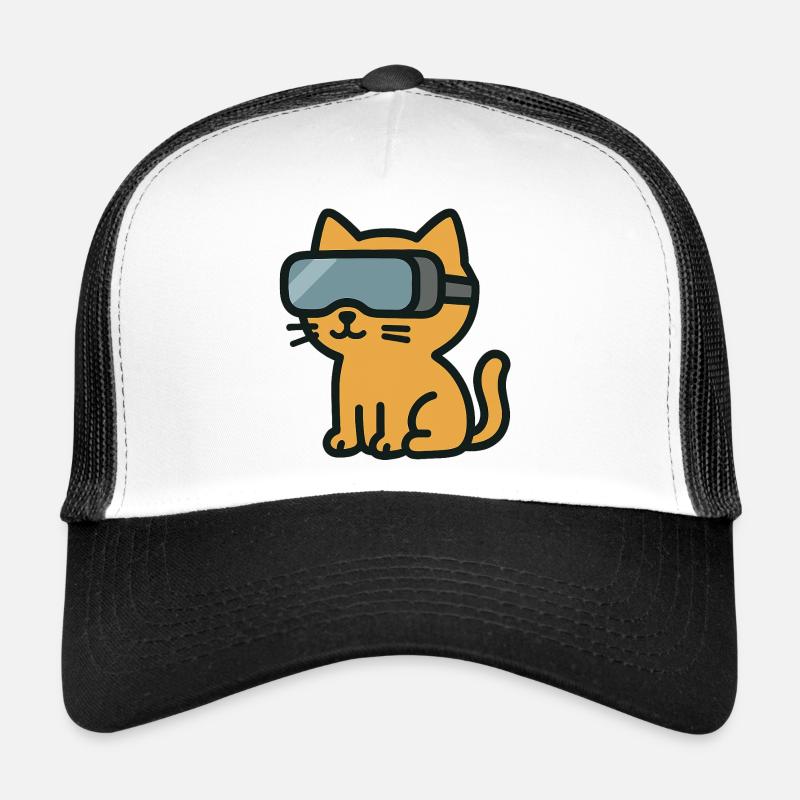 VR Chat: Das immersive Katzenabenteuer - Trucker Cap - Weiß/Schwarz