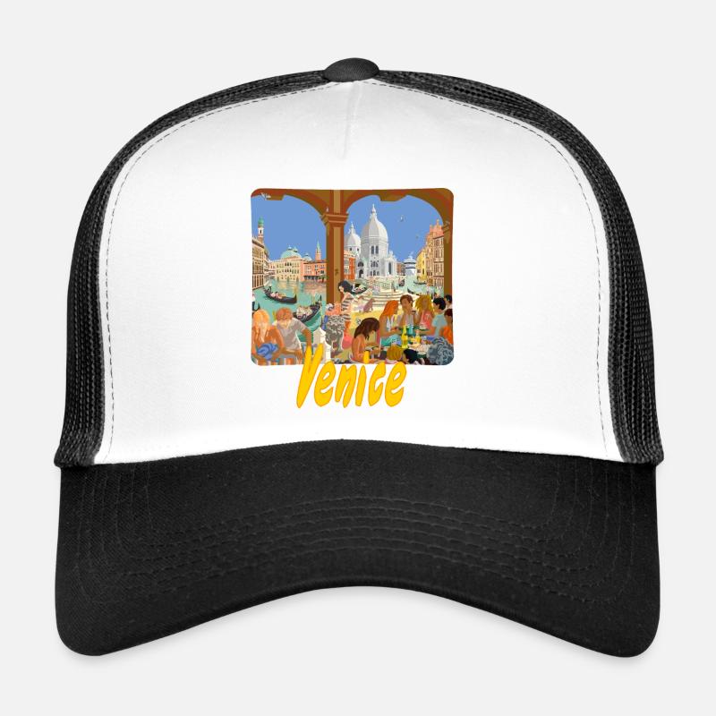 Venedig - Trucker Cap - Weiß/Schwarz