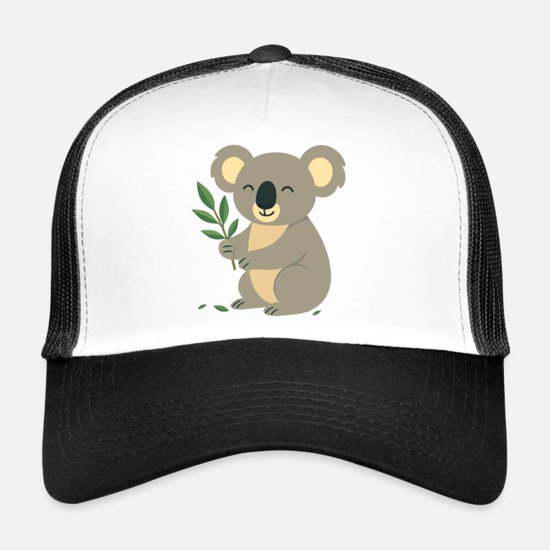 Lächelnder Koala mit Eukalyptus Trucker Cap