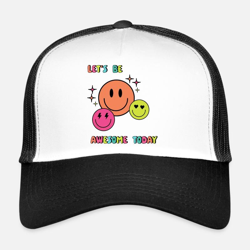Lets be AWESOME today - Geschenkidee - Geschenk - Trucker Cap - Weiß/Schwarz