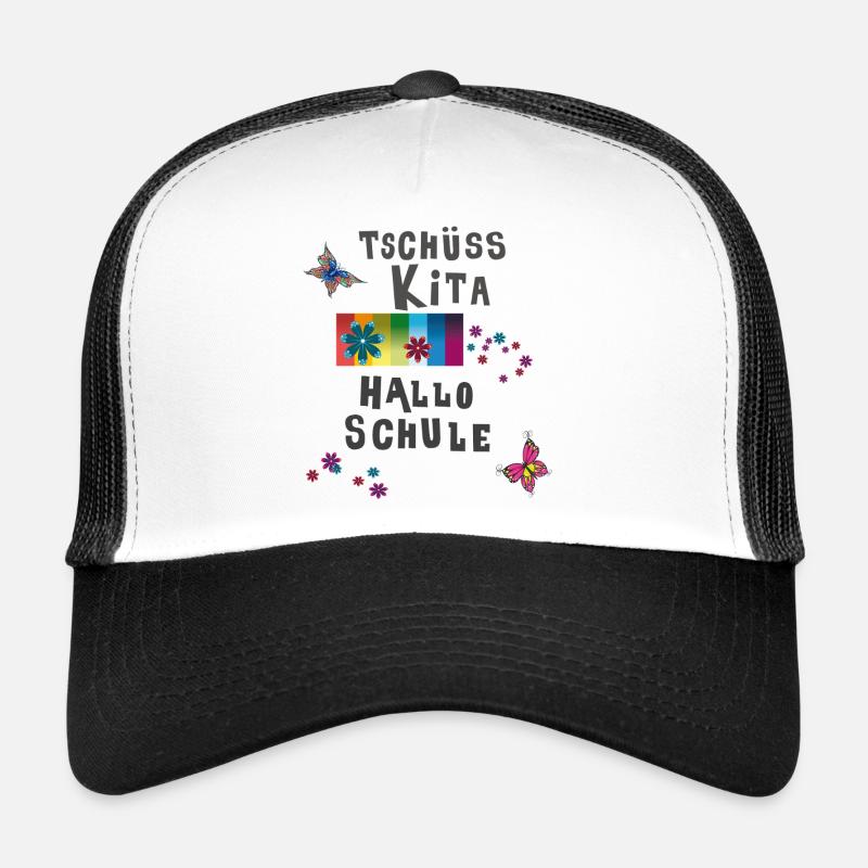Tschüß Kita Hallo Schule - Trucker Cap - Weiß/Schwarz