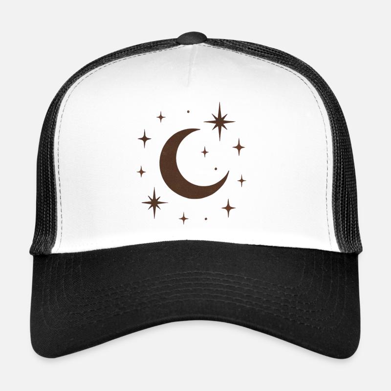 "Himmlischer Mond" - Trucker Cap - Weiß/Schwarz
