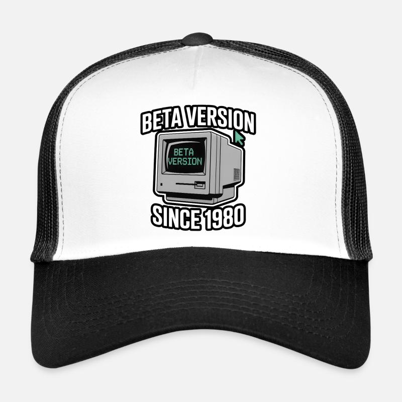 Retro Computer Beta Version Design - Trucker Cap - white/black