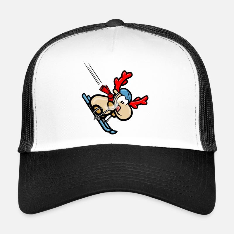 Comic-Rentier Elmondo bei der Skiabfahrt Trucker Cap