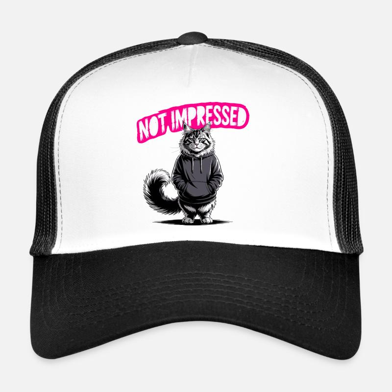 Not Impressed Cat Hoodie Trucker Cap