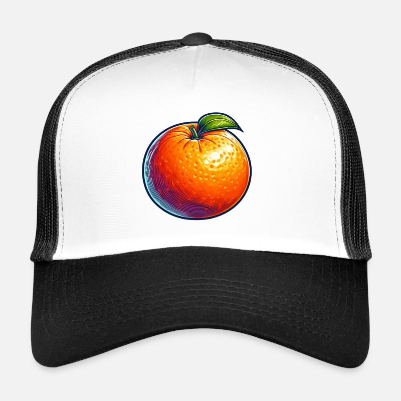 Orange Pop Art Fruit Éclatant Casquette trucker 