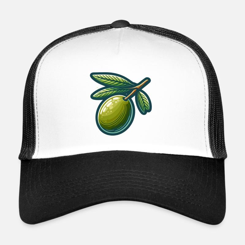 Olive branch pattern for natural clothing Trucker Cap