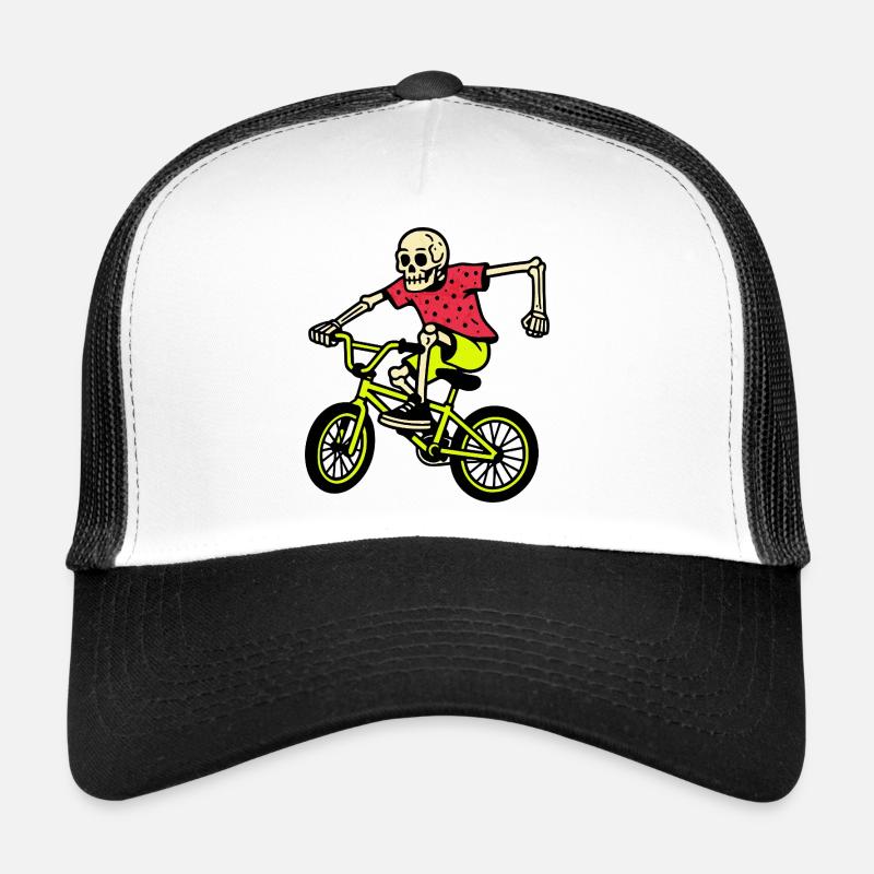 Squelette de BMX néon en figures – ambiance rétro Casquette trucker 