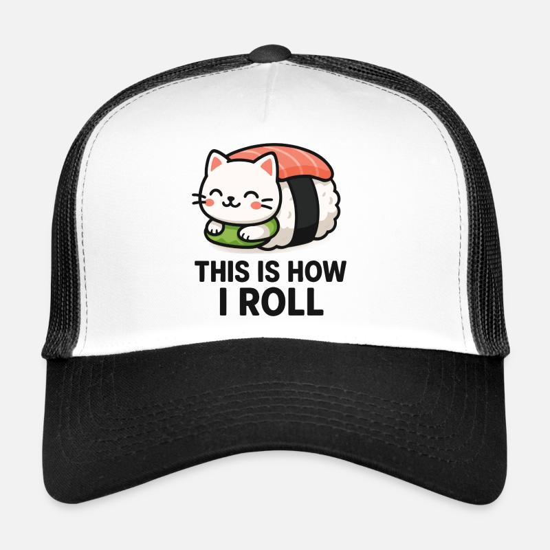 Illustration de sushi de chat Casquette trucker 