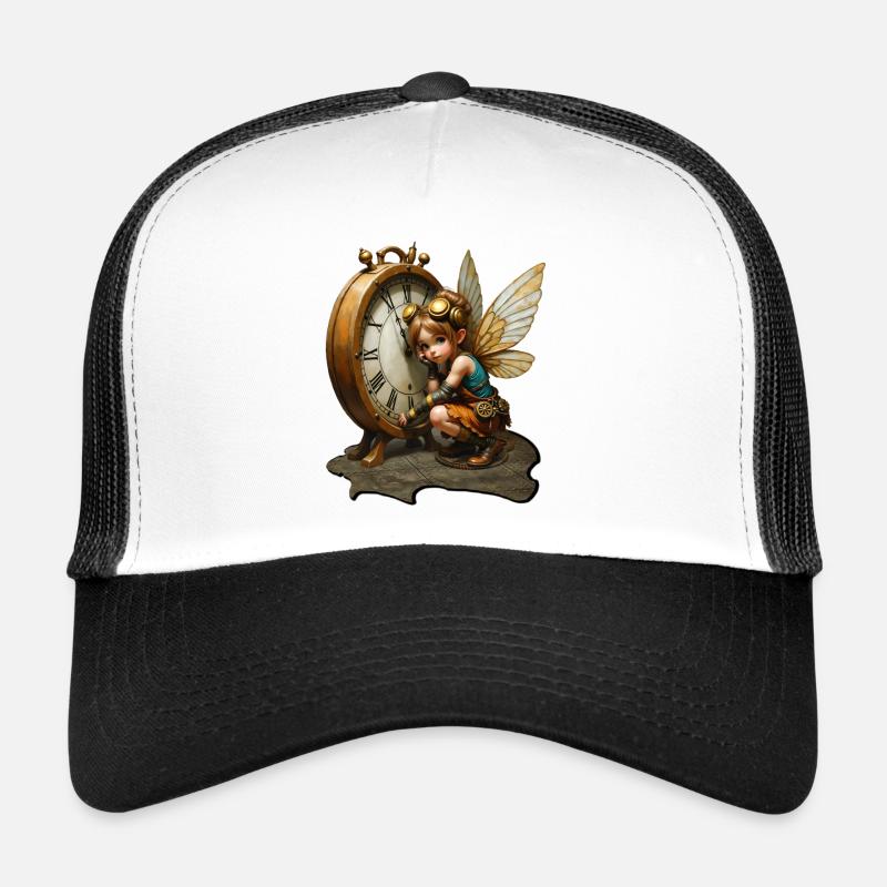 Fée Steampunk avec horloge antique Casquette trucker 
