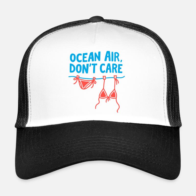 Ocean Air Laundry Day Tee - Trucker Cap - white/black